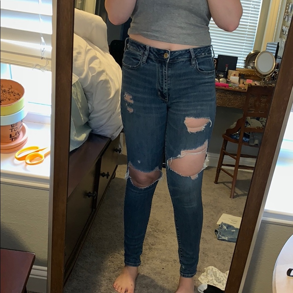 high rise ripped American Eagle jeans